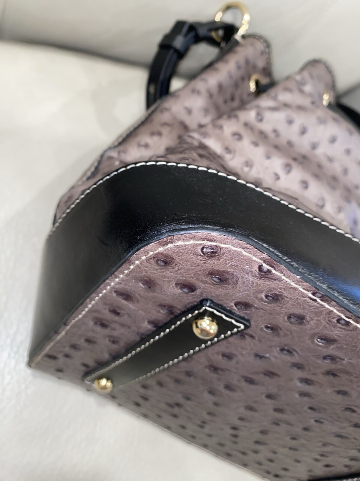 Dooney & Bourke Sample Bucket Drawstring Bag Grey… - image 7