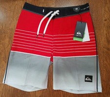 QUIKSILVER HIGHLINE SLAB 17 YOUTH BOYS HIGH RISK RED SWIMWEAR BOARDSHORTS TRUNKS