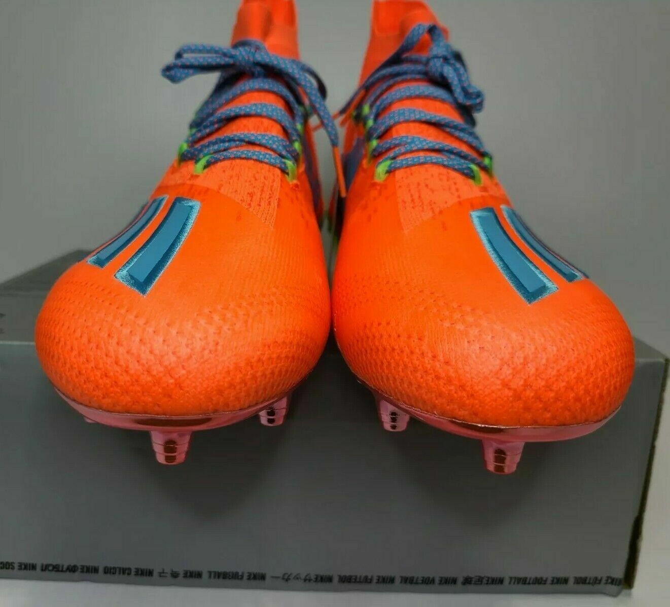 Mens Adidas Adizero Primeknit Football Cleats Orange Cyan EH2518 Sz 16 NWT