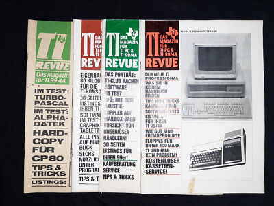 TI Revue Das Magazin für TI99-4A kompl. 1.Jahrg. 1984 + 1/1987 Texas Instruments