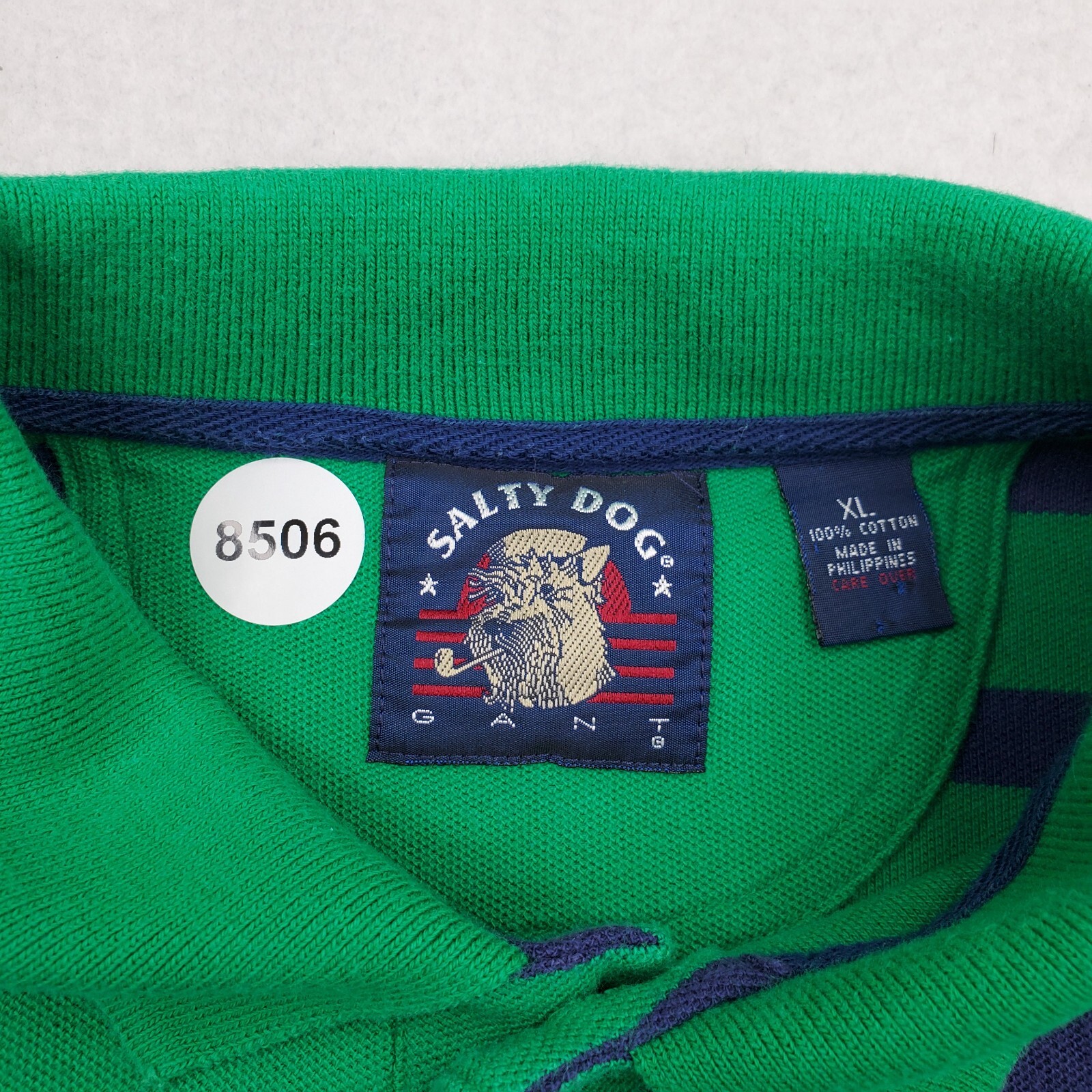 VTG Gant Salty Dog Polo Shirt Mens Sz XL Green Blue Striped Short Sleeve TShirt eBay