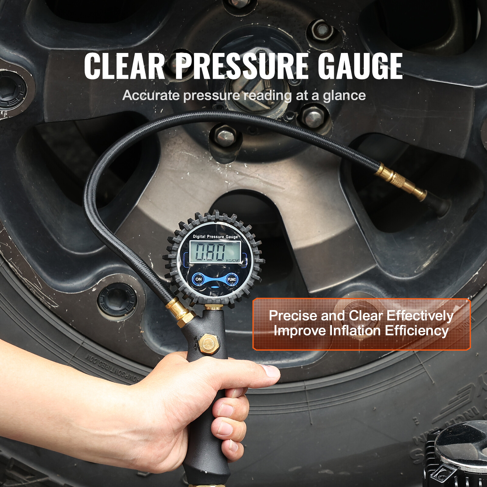Compresseur d'air portable 12 V VEVOR résout le manque de pression des pneus de SUV - 3