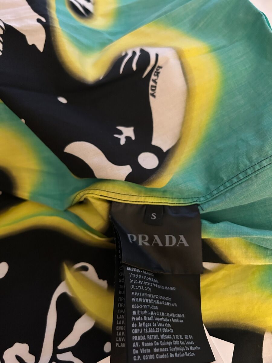 Prada FW18 Mermaid Flames Camp Collar Shirt size SMALL | eBay Prada FW18 Mermaid Flames Camp Collar Shirt size SMALL | eBay