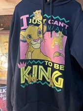 Disney The Lion King Hoodie Mens & women Medium Simba Art Black