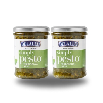 DeLallo Traditional Basil Pesto, 6.35 Ounce (PACK OF  2)