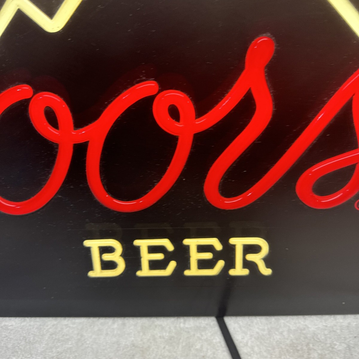 Coors Light ネオン看板　ネオンサイン　ネオンライト　ビンテージ VINTAGE COORS BEER LIGHT UP FAUX NEON SIGN 15 1/2” x 25 1/2