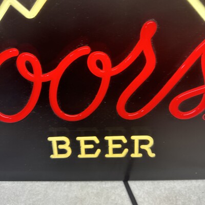 VINTAGE COORS BEER LIGHT UP SIGN FAUX NEON | eBay