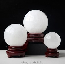 NATURAL CLEAR QUARTZ CRYSTAL SPHERE BALL HEALING GEMSTONE 40-200MM  FREE STAND