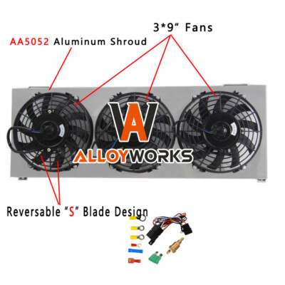NEW Aluminum Radiator Shroud+Fan+Relay For 1984-01 1999 JEEP Cherokee Comanche