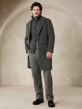 BANANA REPUBLIC M Sendero Wool Topcoat Coat Medium Gray 810983 NEW
