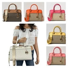 MICHAEL KORS JET SET TRAVEL MEDIUM DUFFLE SATCHEL SHOULDER CROSSBODY BAG