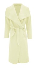 Women's Long Italian Waterfall Duster Coat French Belted Trench Jacket Ladies