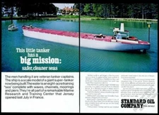 1967 Standard Oil scale model oil tanker photo vintage print ad