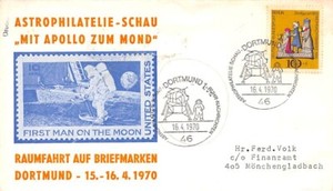 APOLLO ASTROPHILTALISTS LOOK TO THE MOON COVER GERMANY, CACHET -SC#9NB69