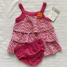 Carter's Baby girl pink cotton dress NWT New Diaper Cover Rumba Flower 2pc set