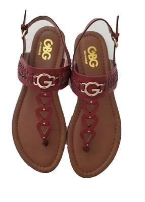 guess sandals red