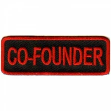 Motorcycle Biker Vest Jacket Patch - Red Co-Founder 3x1" Patch