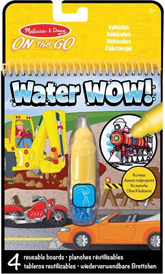 Melissa and Doug Water Wow Malbuch mit Wasserstift | Fahrzeuge malen mit Wasser