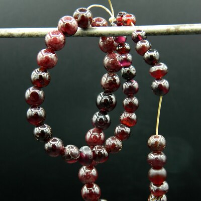 KYRA MINT - 50 Ancient PYROPE Garnet BALLS - 5 to 7.5mm dia - MEDIEVAL Sahara