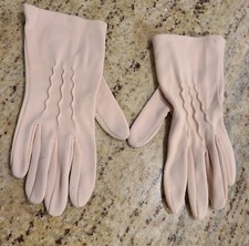 Vintage Womens Size S/ M Beige Nylon Formal 7.5" Stretch Gloves