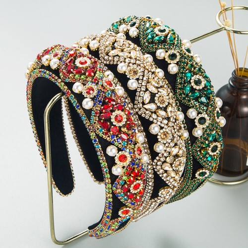 Strass-Stirnbänder Für Frauen Breite Stirnbänder Mit Glitzernden Kristallen /