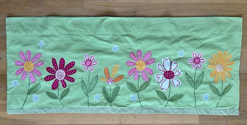 Pottery Barn Kids A to Z Valance Pole Pocket 18 x 44 Brand New GREEN Rocket Car