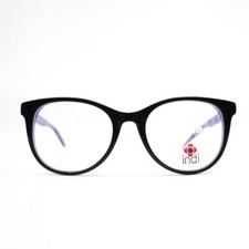 Indi KG 6001 BK Kids Eyeglasses Frames Black Purple Round Full Rim 47-17-135