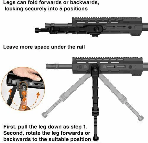 6-9" Tactical Zweibein verstellbar Jagdgewehr Zweibein für M-Lok Schiene/Picatinny Schiene - Bild 5 von 56