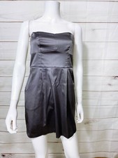 21 Womens Strapless Short Dress Size M Metallic Gray Sweetheart Neck Back Zip