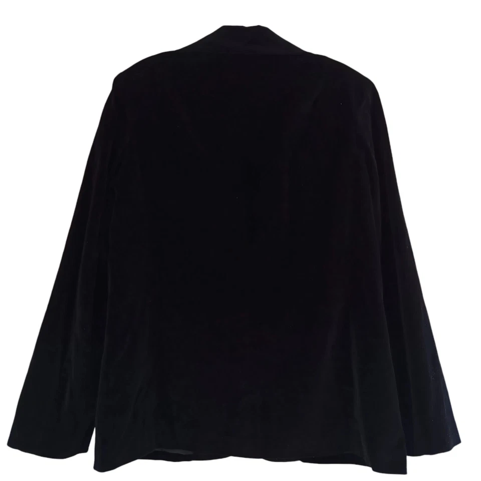 Blazer de terciopelo negro Sears de colección para mujer talla 12 oscuro academia oficina sirena clásico Foto 2 de 4