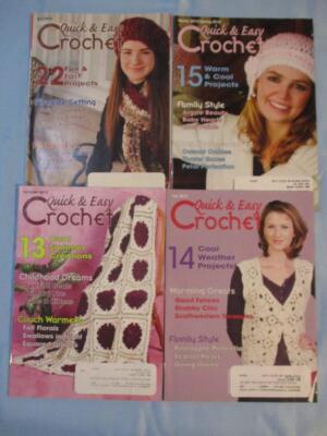 Vtg Lot of 4 Quick & Easy Crochet Magazines 2012 2013 Patterns Afghans Doilies
