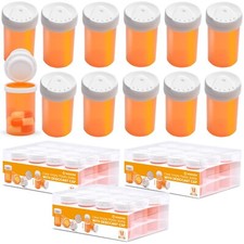 6 Dram 36pcs Empty Pill Bottles with Desiccant Caps Pharmacy Vial Container