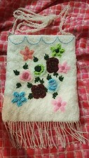 Vintage Seed Bead Flower design Handbag, gorgeous