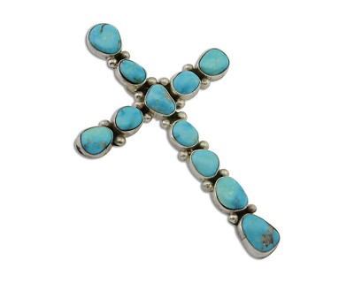 NAVAJO C.MTZ シルバー ターコイズ クロス ペンダント シルバー C.MTZ NAVAJO ターコイズ ペンダント クロス アクセサリー