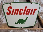 VINTAGE SINCLAIR PORCELAIN SIGN GASOLINE MOTOR OIL SERVICE PUMP PLATE PETROLIANA