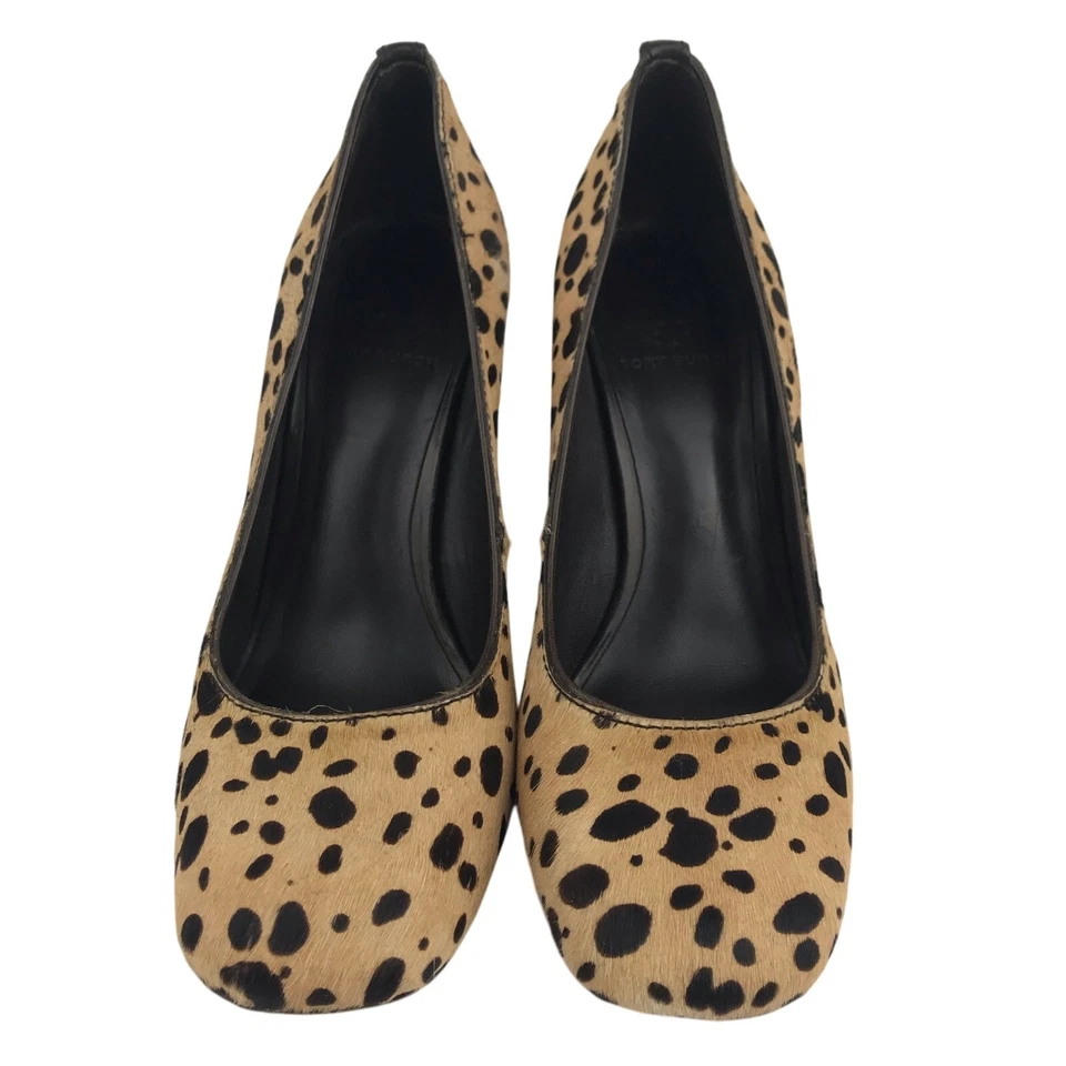 Tory Burch Cheetah Print Block Heel Rae Pump Pony Calf Hair Size 8.5 M - Image 2 of 4