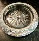 VTG Sterling SILVER Frank M Whiting Co No 6 Glass Wine Bottle Holder Coaster 7" — photo 7