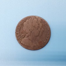 William And Mary 1694 Milled Copper Half Penny