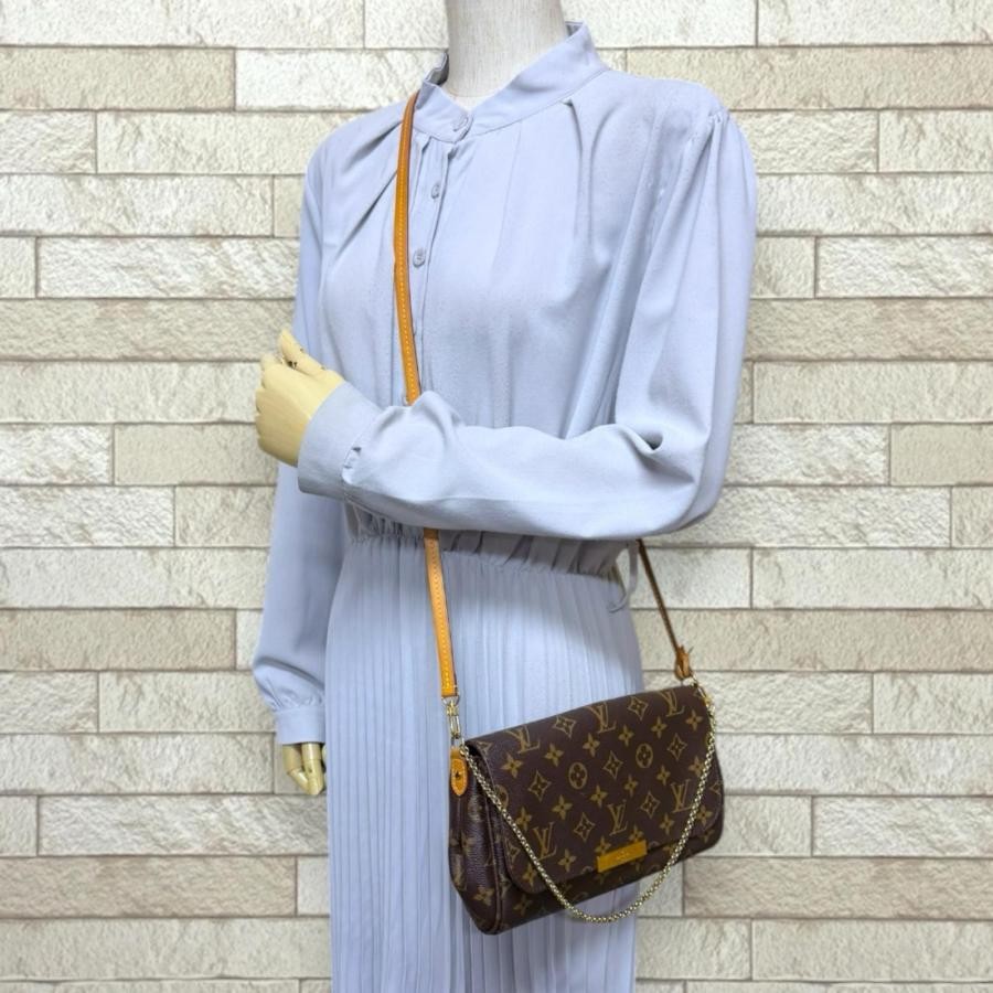 Louis Vuitton Favorite MM Monogram Shoulder Bag Canvas M40718 Used image 2