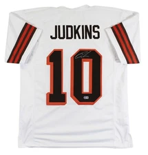 Quinshon Judkins Authentic Signed White Pro Style Jersey BAS Witnessed