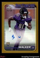 2024 Topps Chrome Rookie Autograph Gold Refractor Devontez Walker 36/50 RC AUTO