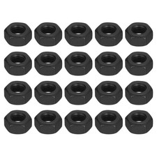 1/4-28 Hex Nuts 8.8 Black Oxidized Hex Bolt Screw Nut, 50 Pack