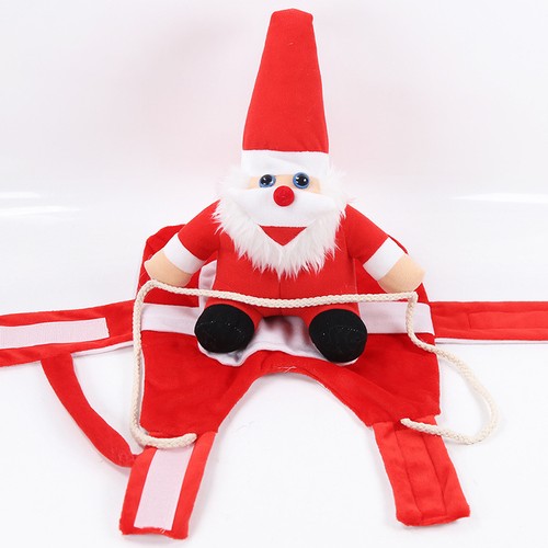 Cartoon Pet Clothes Running Santa Dog Christmas Apparel Funny Holiday Costume - Picture 9 of 11