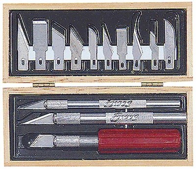 Excel Tools Hobby Knife Set in Wooden Box 44282
