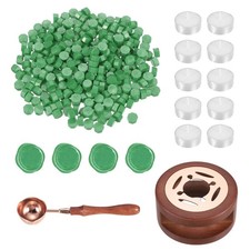 Wax Seal Kit, 300 Wax Beads, Candles, Leaf Green