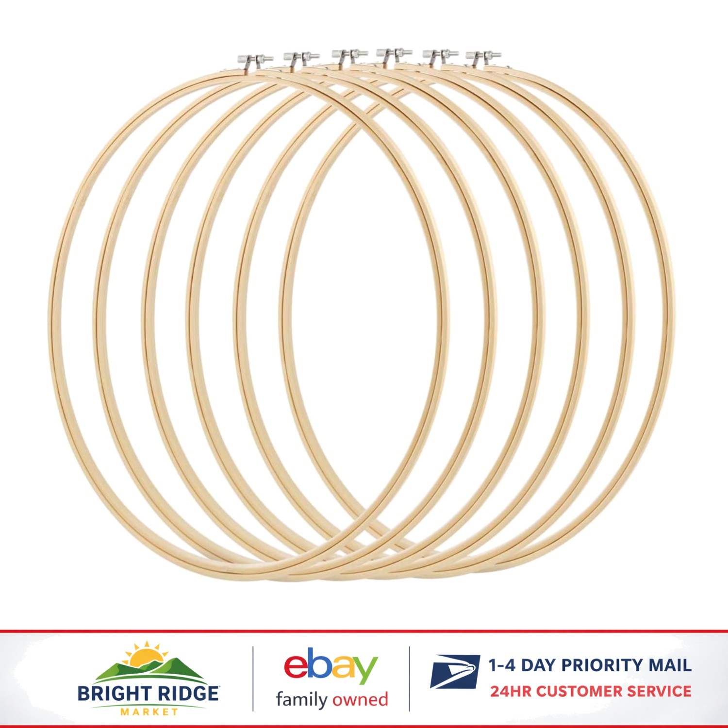Hoops Set Of 6 For Cross Stitch And Craft Projects
