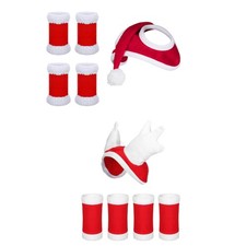 4x Horse Leg Wraps Horse Christmas Hat Headpiece Thick Equestrian Equipment Leg