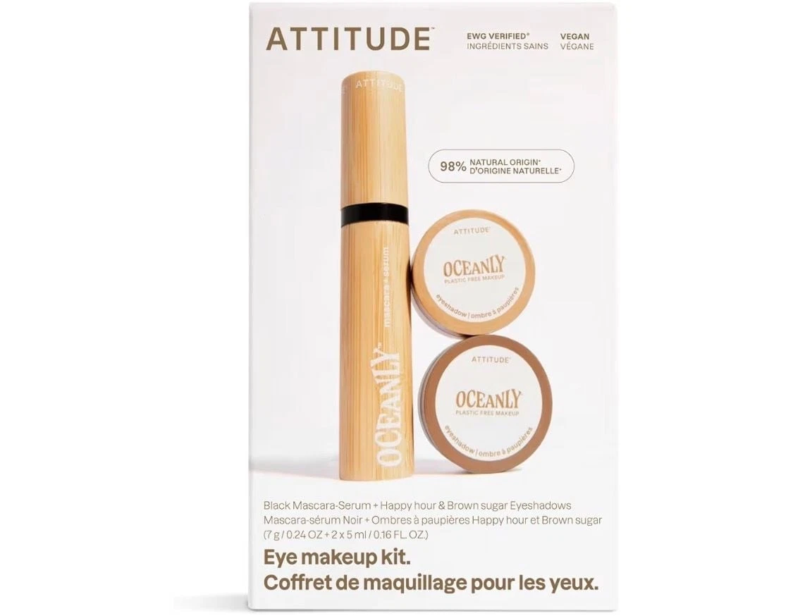 ATTITUDE Oceanly Eye Makeup Kit - Black Mascara-Serum & 2 Eyeshadows (Happy Hour