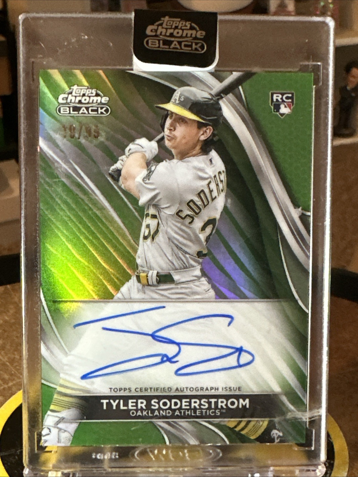 2024 Topps Chrome Black - Tyler Soderstrom Auto #CBA-TS Green /99 RC Oakland A’s