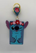 Loungefly Disney Lilo  Stitch Flower Crown Retractable Lanyard NEW